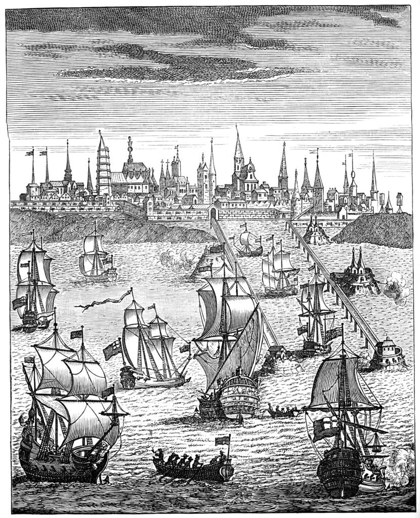 Detail of English squadron carrying troops to take possession of Dunkirk by Anonymous