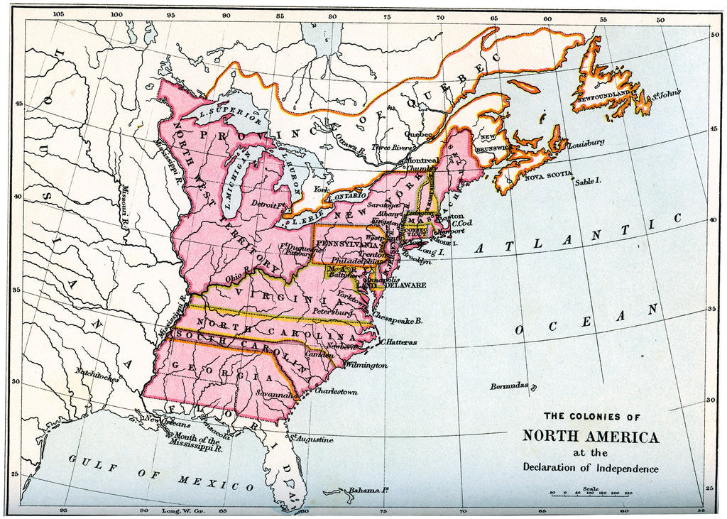 Detail of The colonies of North America at the declaration of independence by Anonymous