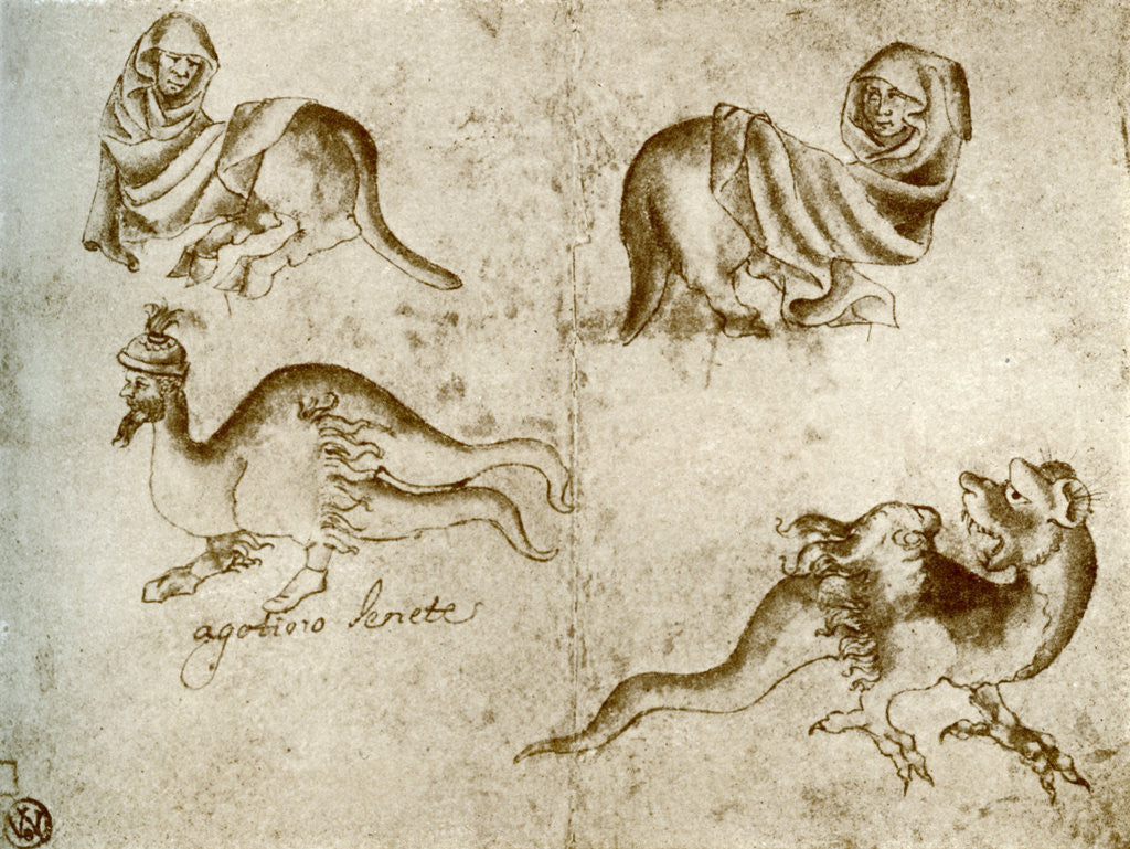 Detail of Studies by Agostino of Siena by Agostino of Siena