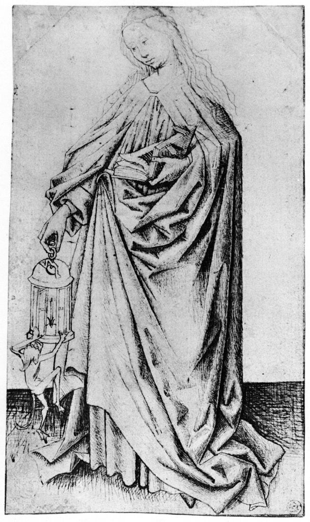 Detail of Sketch of a saint by Rogier van der Weyden