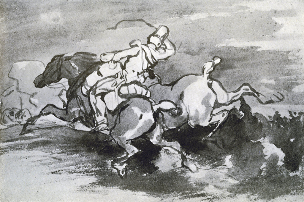 Detail of Artilleryman Leading his Horses into the Field by Theodore Gericault