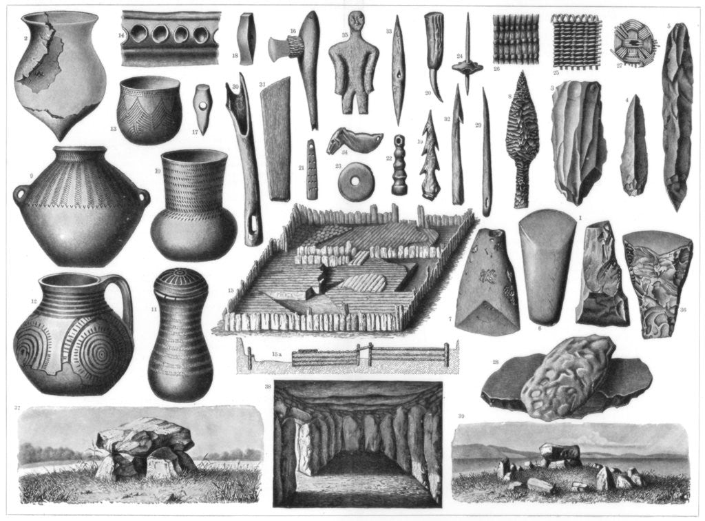 Detail of Neolithic antiquities by Anonymous