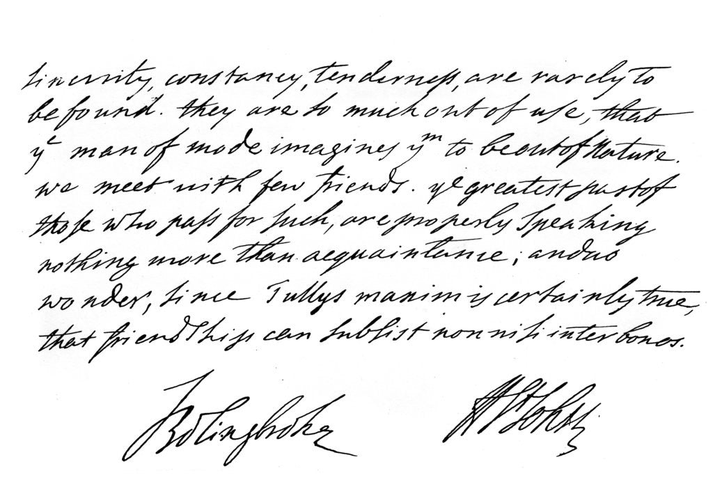 Detail of Part of a letter from Henry St John, 1st Viscount Bolingbroke by Henry St John