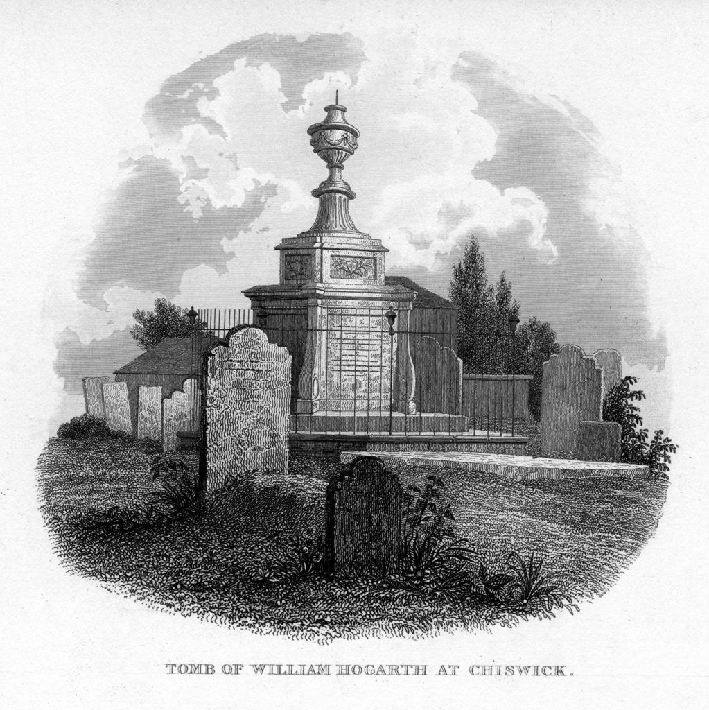 Detail of The tomb of William Hogarth at Chiswick by Anonymous
