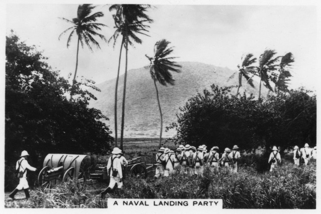 Detail of A navy landing party, St Kitts, West indies by Anonymous