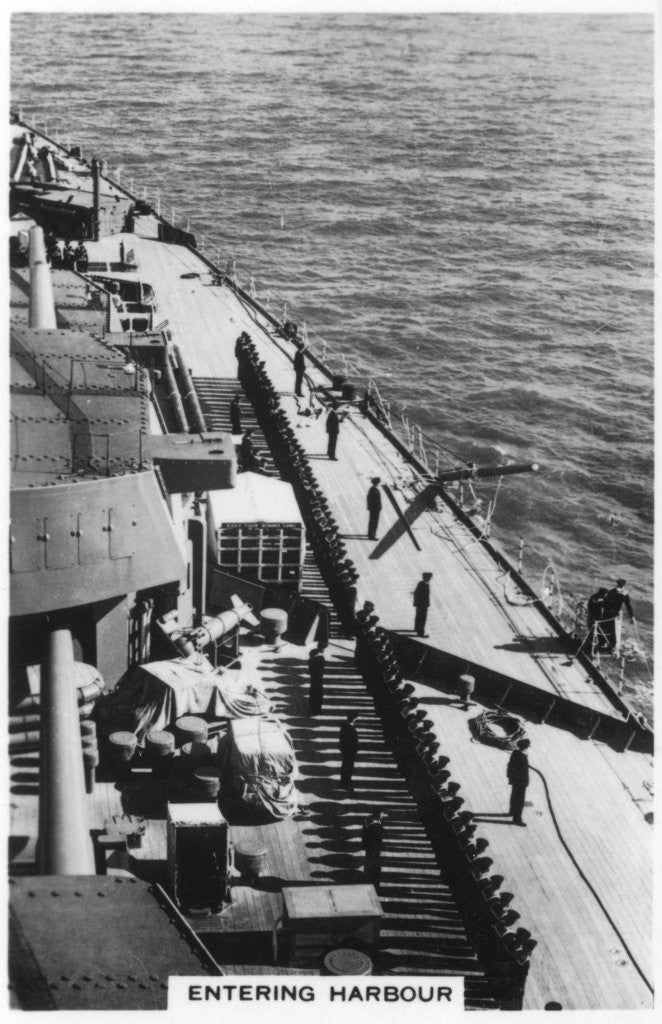 Detail of HMS Nelson entering harbour at Portsmouth by Anonymous