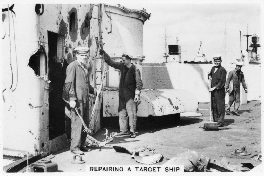Detail of Repairing a target ship by Anonymous