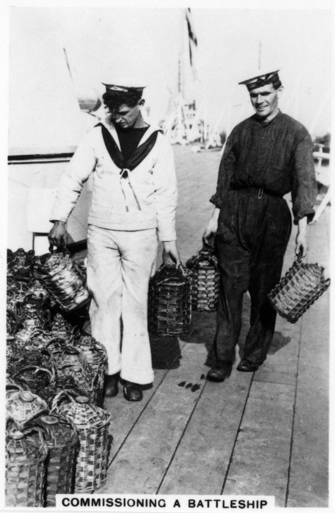 Detail of Commissioning a Battleship by Anonymous