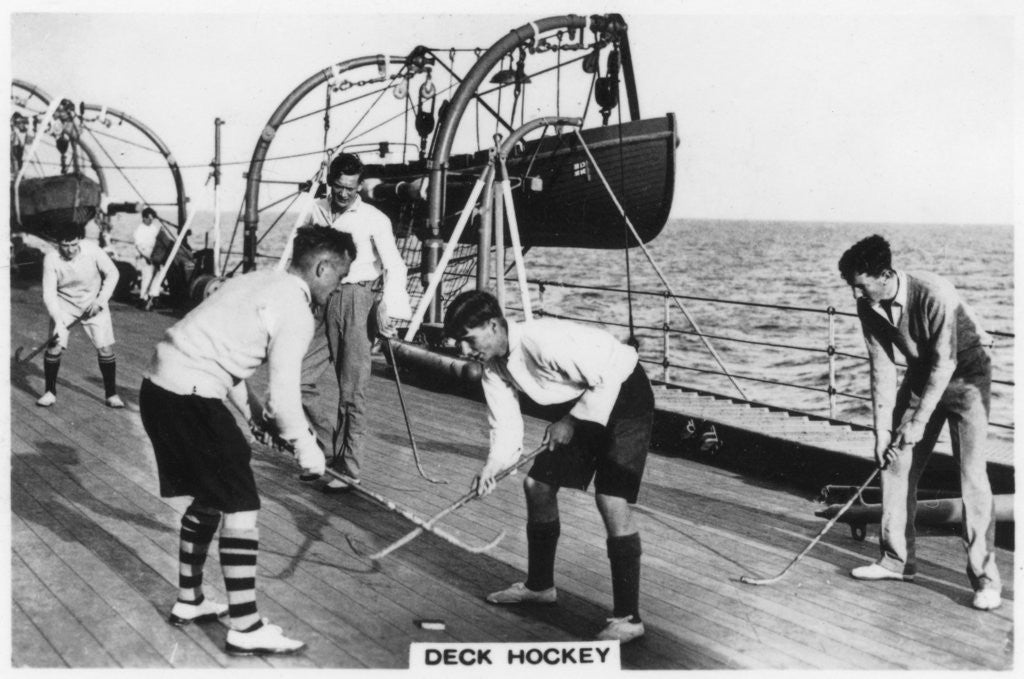 Detail of Deck hockey on board the battleship HMS Nelson by Anonymous