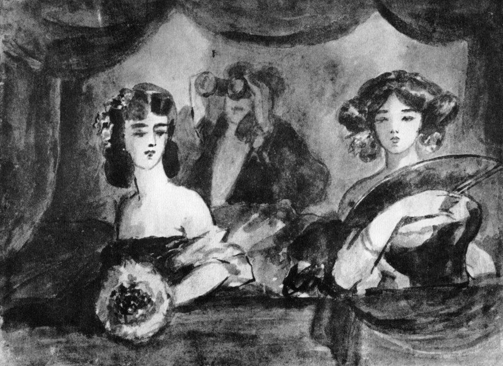 Detail of At the Theatre by Constantin Guys