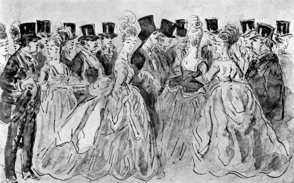 Detail of Le Promenoir by Constantin Guys