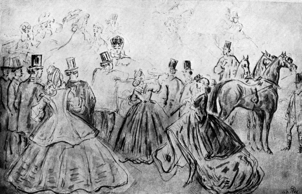 Detail of The Promenade by Constantin Guys