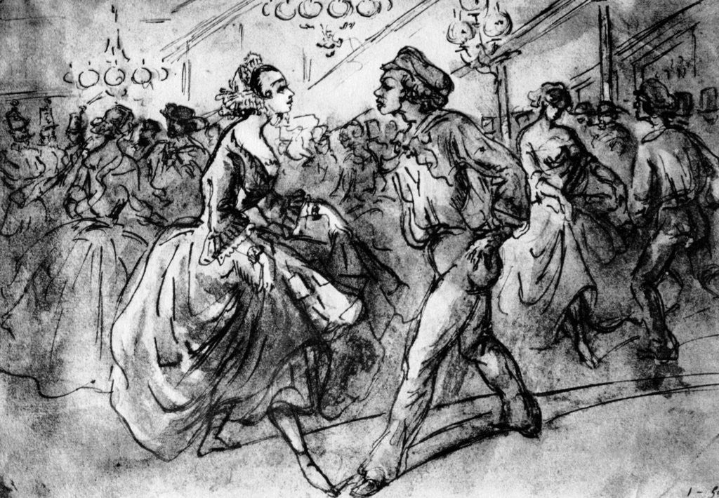 Detail of At the Dance by Constantin Guys