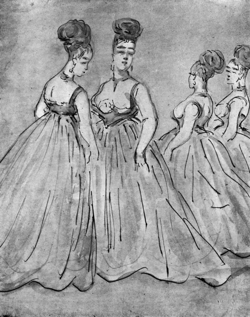 Detail of Four Ladies by Constantin Guys