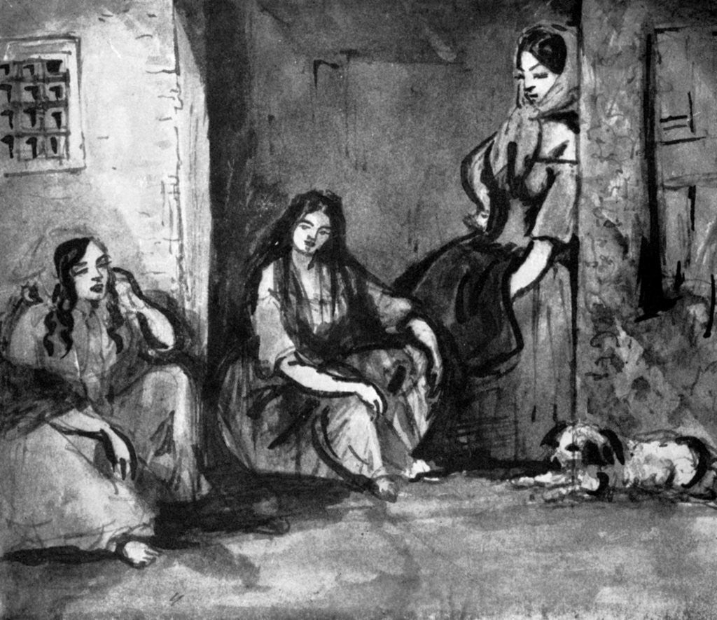 Detail of On the Door-step by Constantin Guys