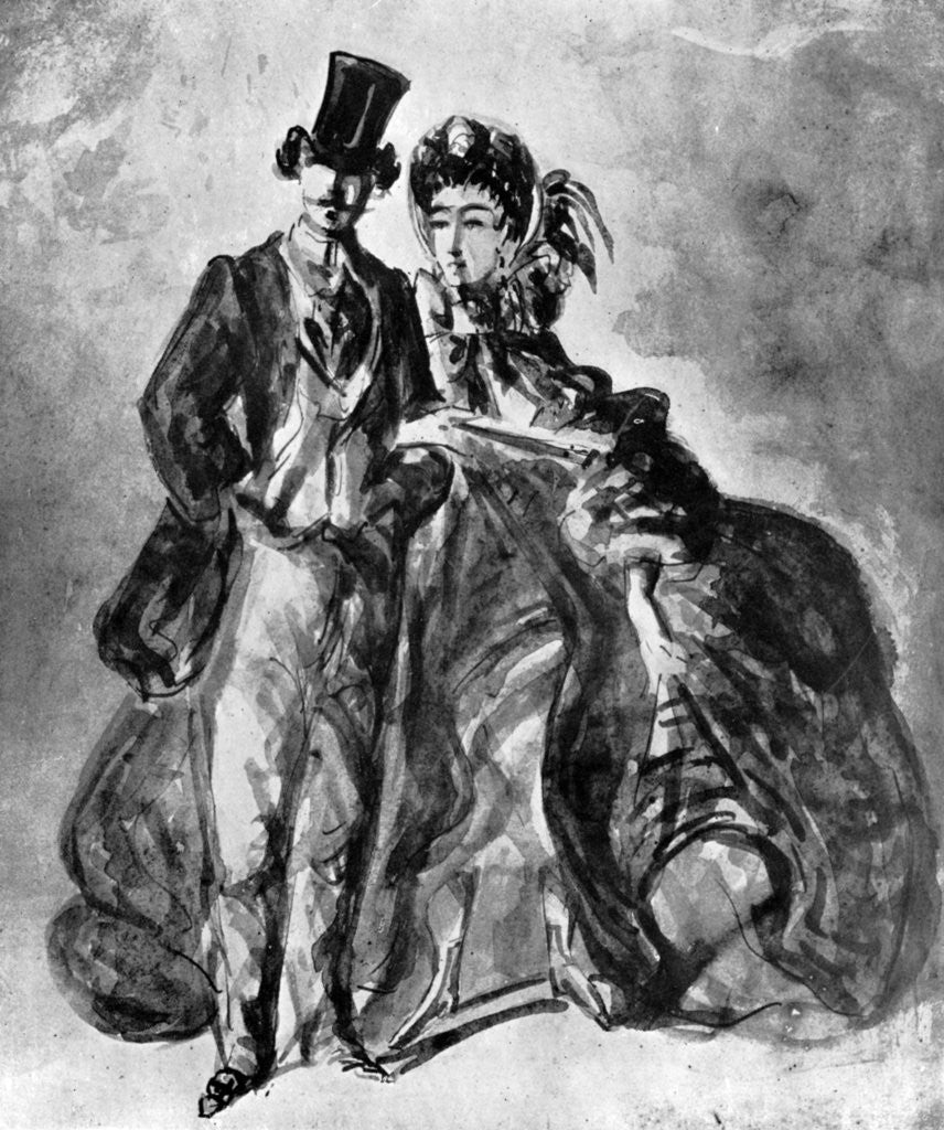 Detail of Man and Woman by Constantin Guys