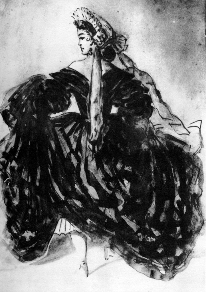 Detail of Study of a Woman by Constantin Guys