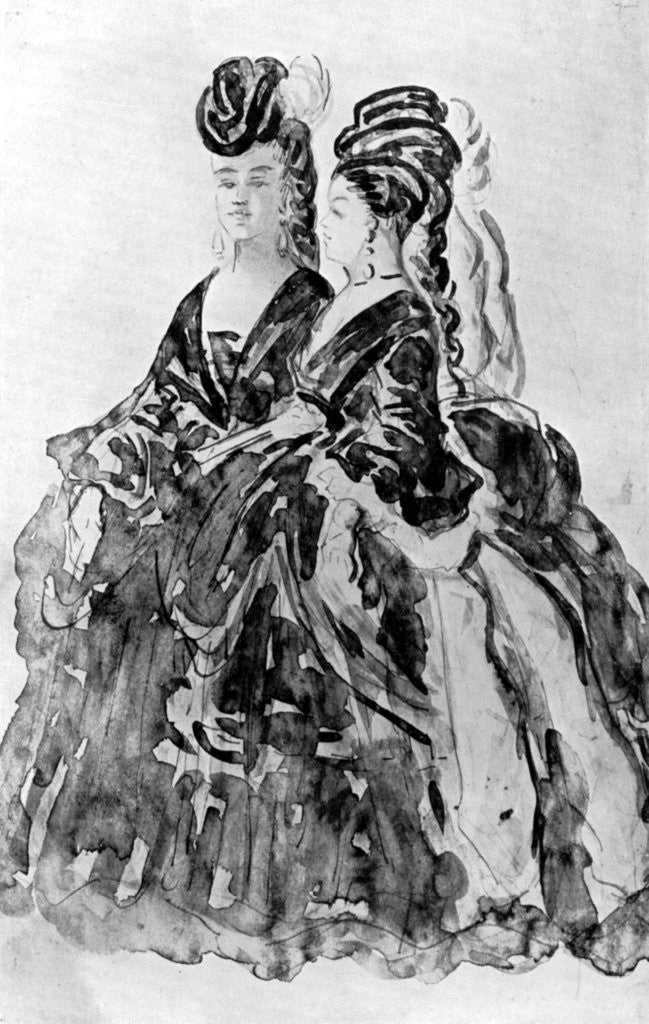 Detail of Two Ladies by Constantin Guys