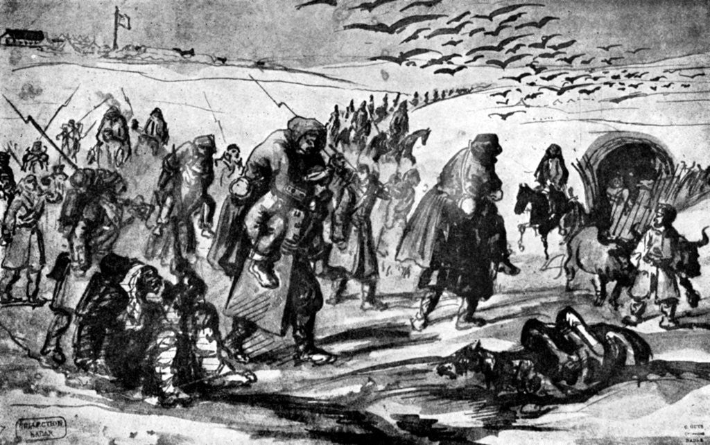 Detail of 'The Retreat', Crimean War by Constantin Guys