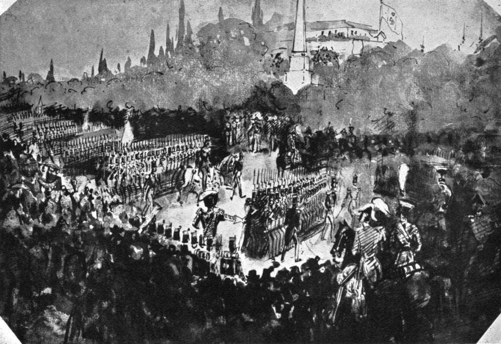 Detail of A Review at Madrid by Constantin Guys