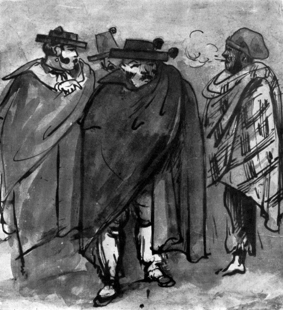 Detail of Spaniards by Constantin Guys