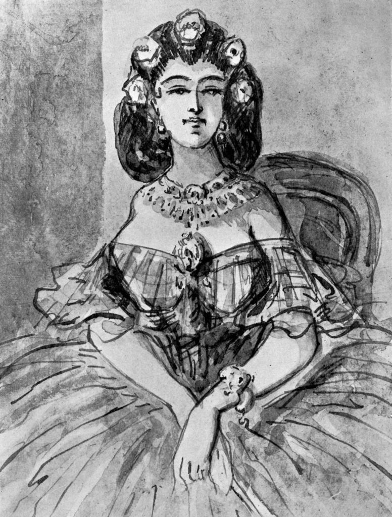 Detail of Portrait of a Lady by Constantin Guys
