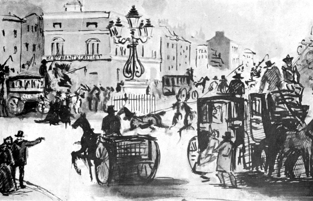 Detail of The Elephant and Castle by Constantin Guys