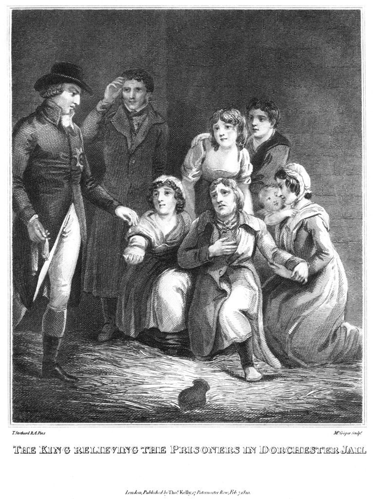 Detail of The king relieving the prisoners in Dorchester jail by Cooper