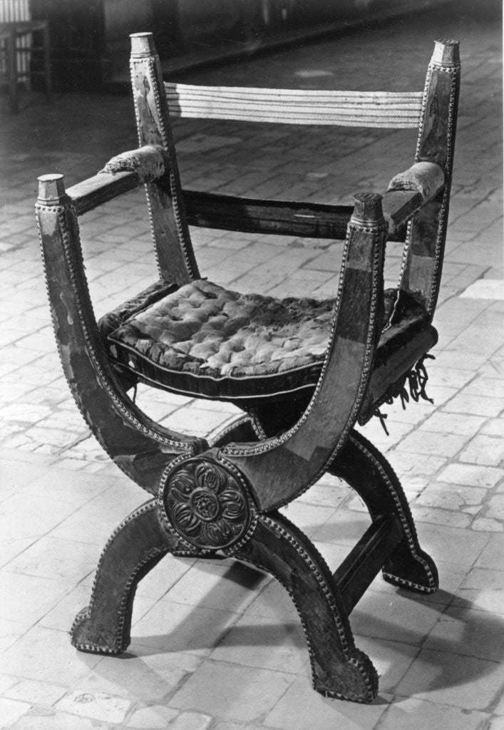 Detail of Mary Tudor's chair, Winchester Cathedral by Kerr