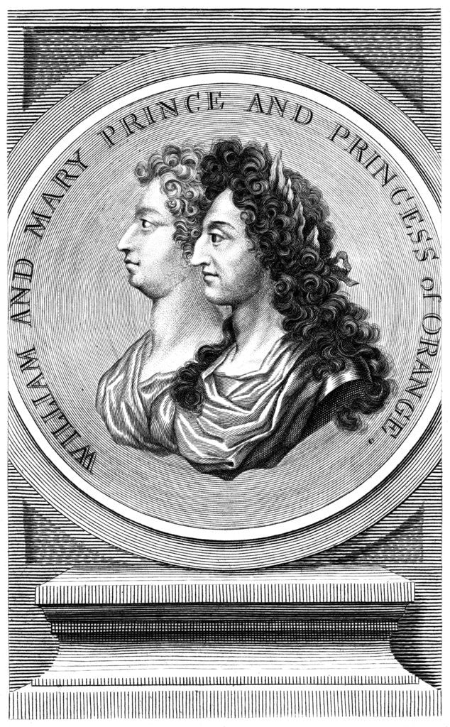 Detail of William and Mary, Prince and Princess of Orange by R White