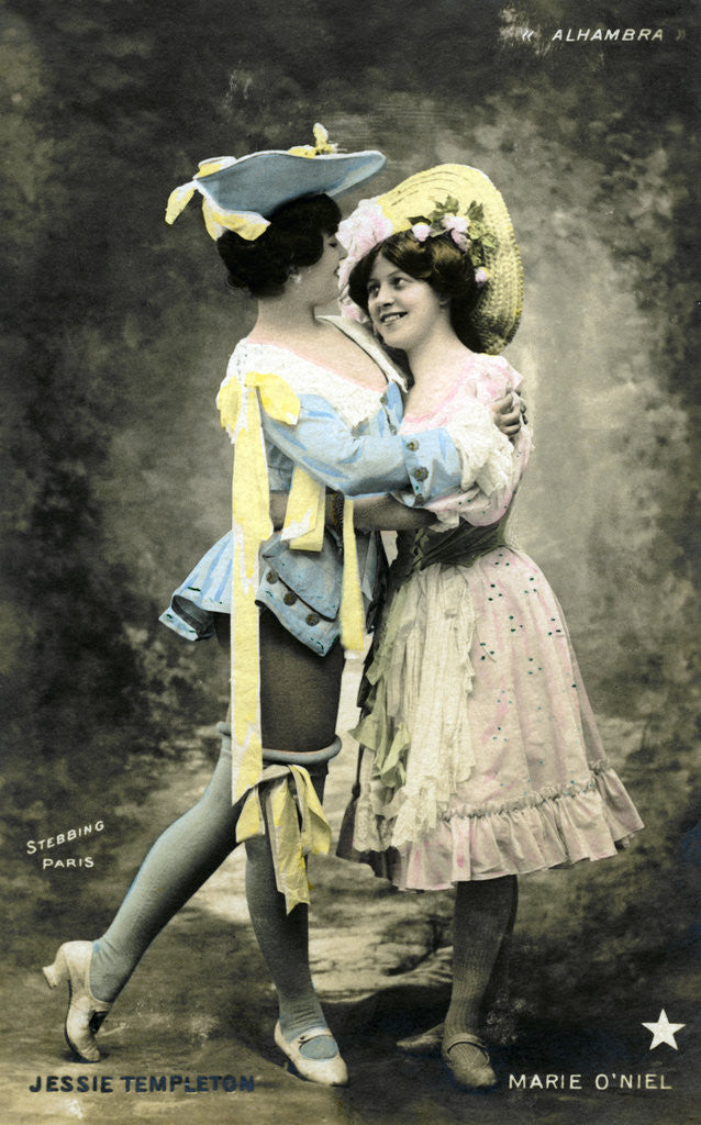 Detail of Jessie Templeton and Marie O'Niel, actresses by Stebbing