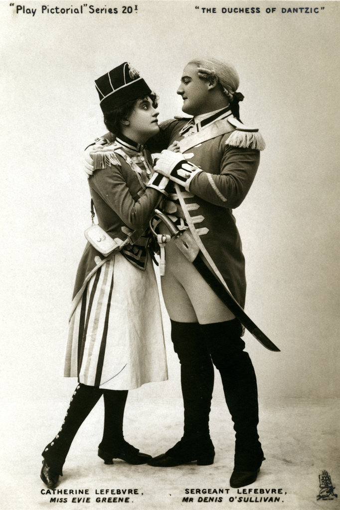 Detail of Evie Greene and Denis O'Sullivan in a scene from The Duchess of Dantzig by Raphael Tuck