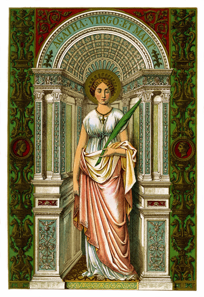 Detail of St Agatha, virgin and martyr by Anonymous