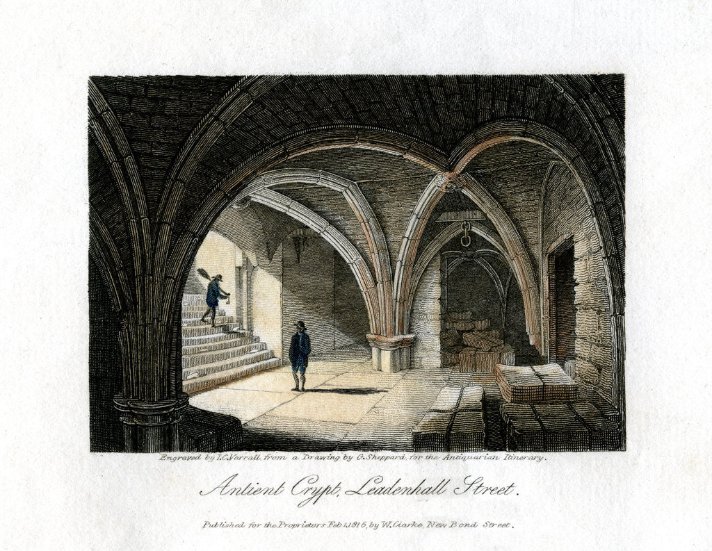 Detail of Ancient crypt, Leadenhall Street, City of London by JC Varrall