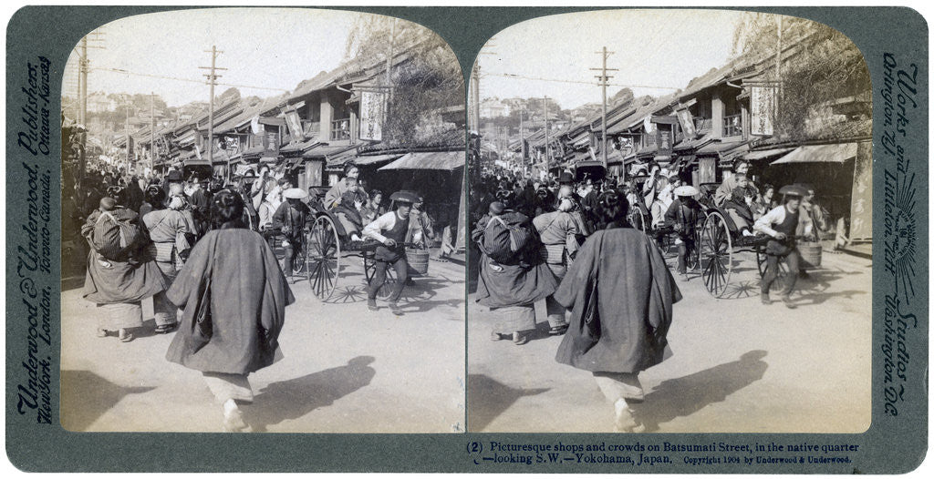 Detail of Batsumati street, Yokohama, Japan by Underwood & Underwood