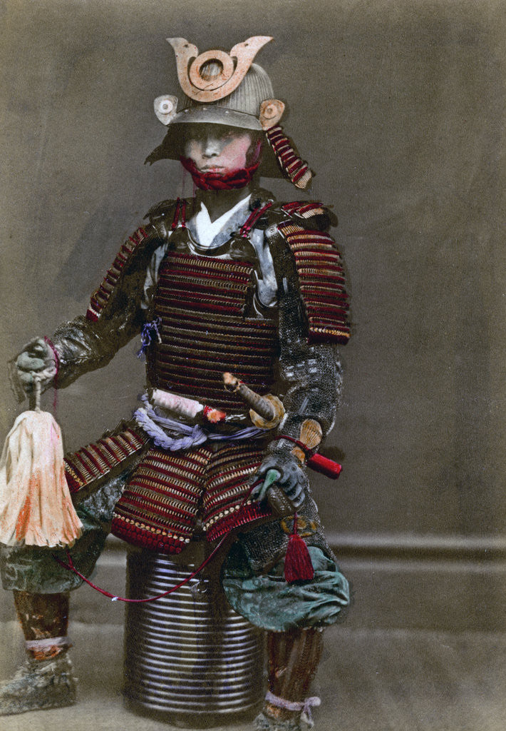 Detail of A samurai in armour, Japan by Felice Beato