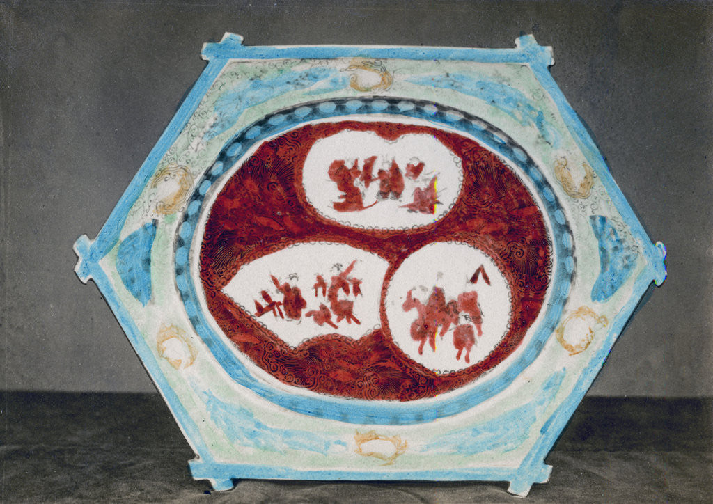 Detail of Kaga or Kutani plate by Baron Raimund von Stillfried