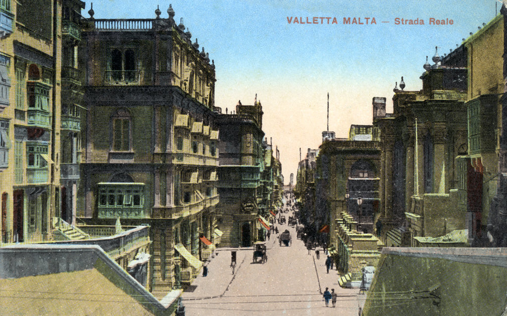 Detail of Strada Reale, Valletta Malta by Anonymous