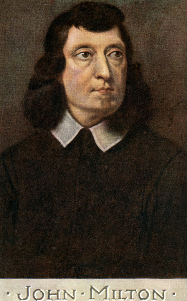 Detail of John Milton (1608-1674), English poet by CW Quinnell