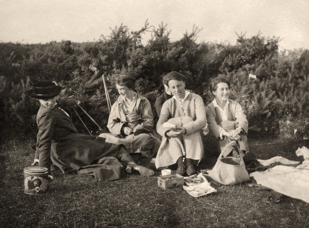 Detail of Women enjoying a picnic by Anonymous