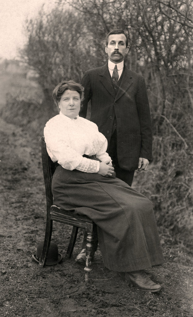 Detail of Portrait of a couple outdoors by Anonymous