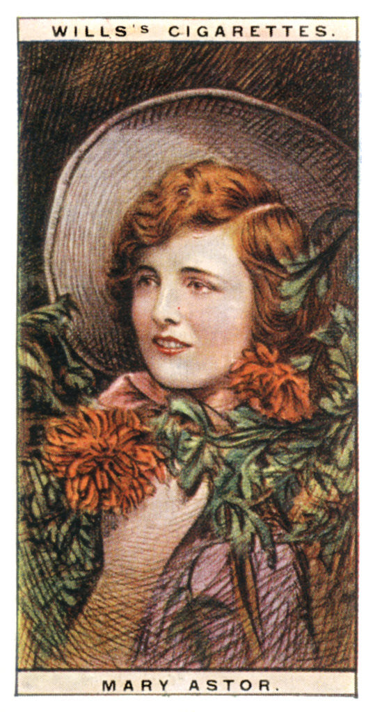Detail of Mary Astor (1906-1987), Academy Award-winning American actress by WD & HO Wills