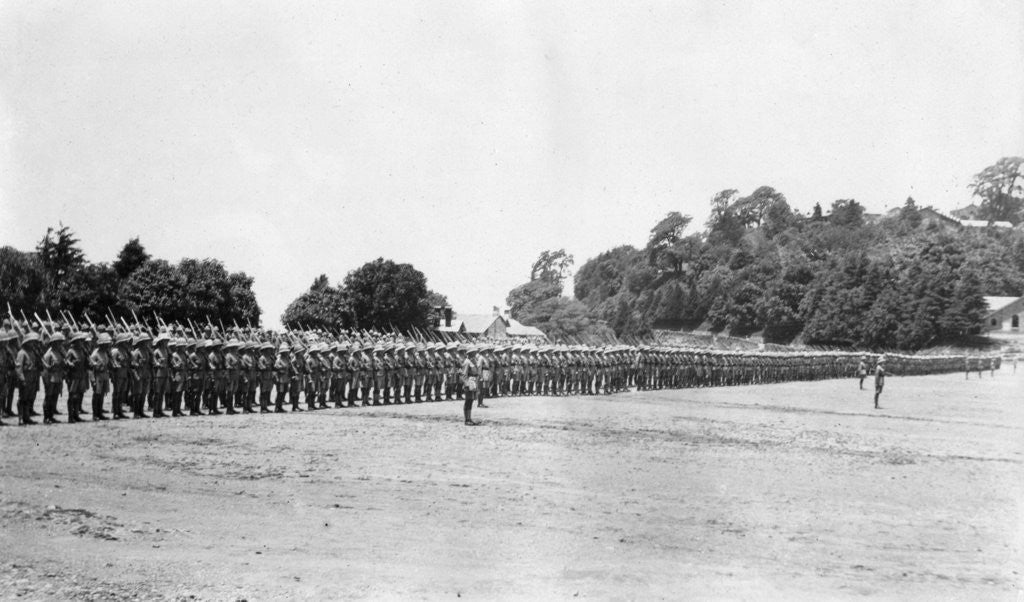 Detail of 5th Battalion East Surrey regiment on parade, Chakrata by Anonymous
