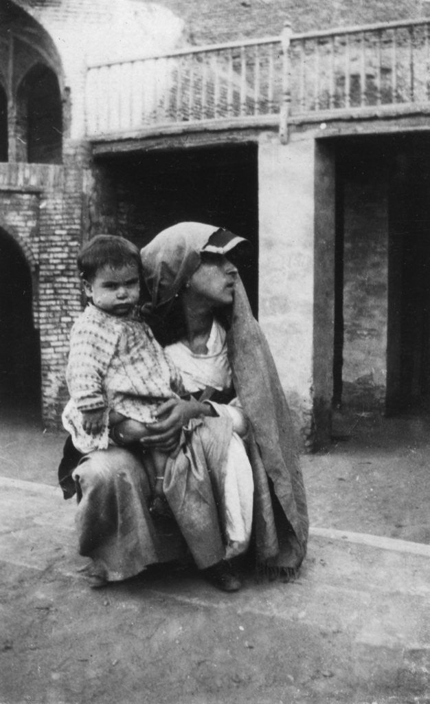 Detail of Persian woman and child by Anonymous