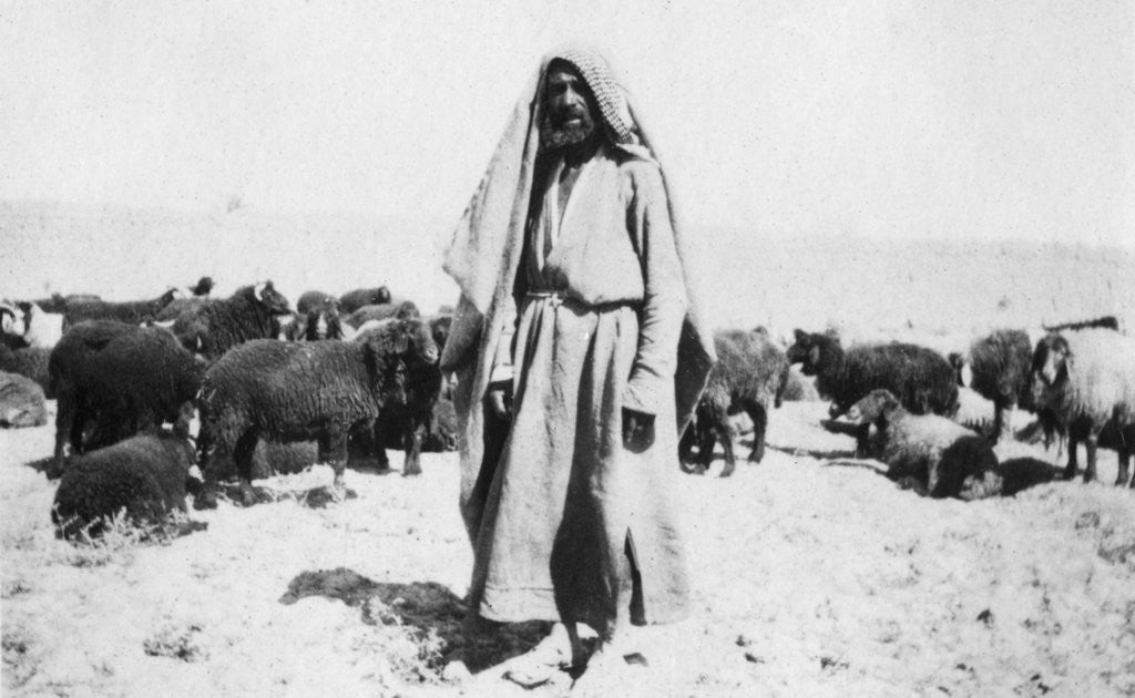 Detail of Arab shepherd, Kazimain area, Iraq by Anonymous