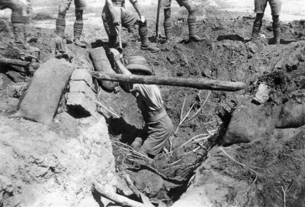 Detail of A collapsed British dugout, Mesopotamia, WWI by Anonymous