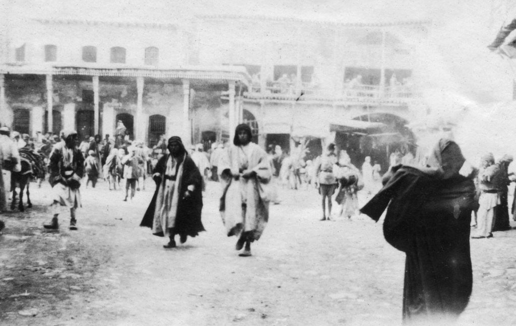 Detail of Busy square in Mosul, Mesopotamia by Anonymous