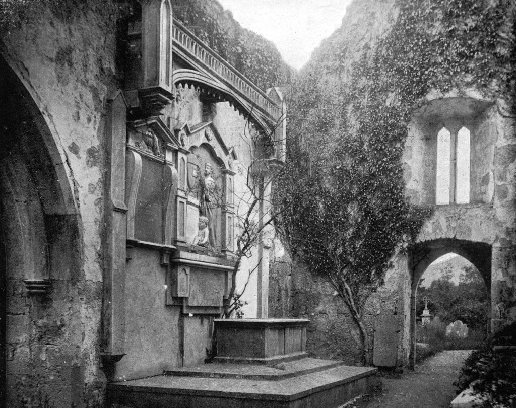 Detail of Muckross Abbey, Lakes of Killarney, Ireland by John L Stoddard