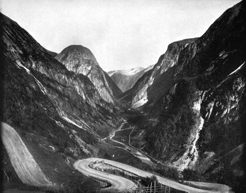 Detail of Naerodal Pass, Norway by John L Stoddard