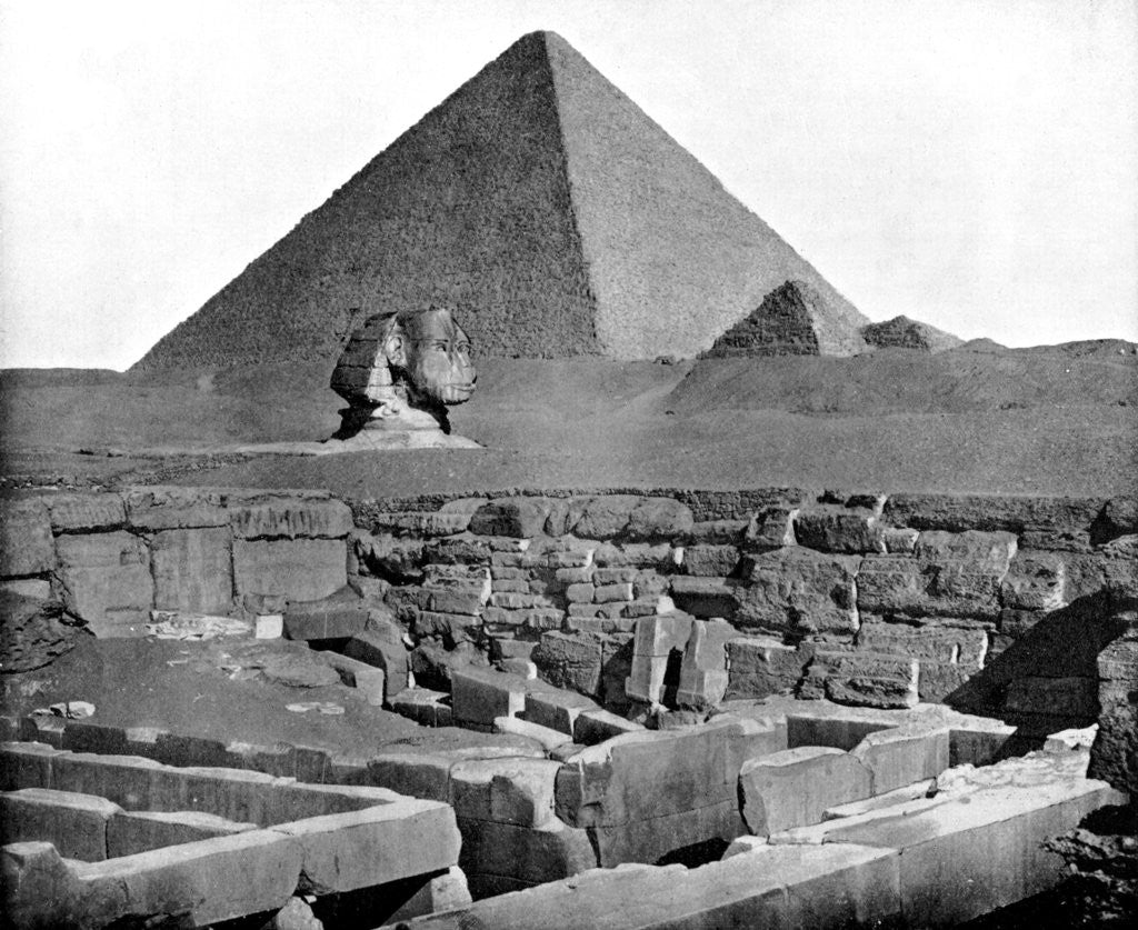 Detail of The Pyramids and Sphinx, Egypt by John L Stoddard